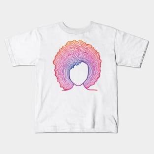 Pink afro line design Kids T-Shirt